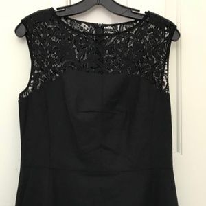 Hugo BOSS Black Wool Blend Lace Cap Sleeve dress